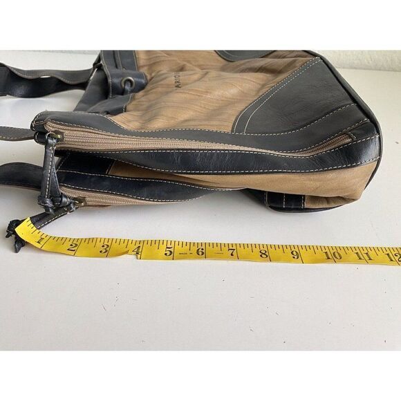 Mario Hernandez Leather Bag Shoulder Tan Black Tote Pockets  Check Pictures - Picture 15 of 16